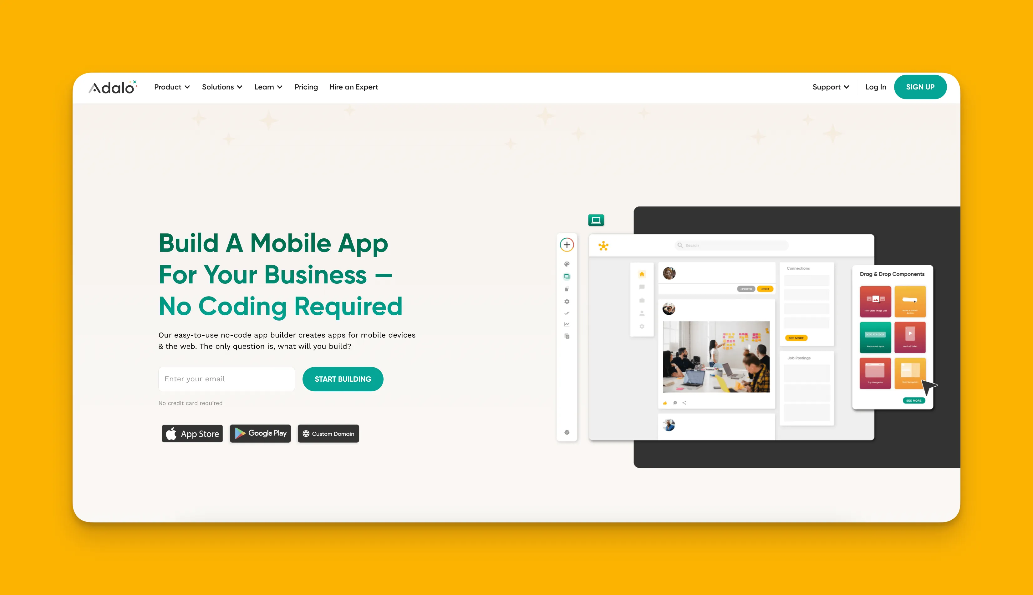 Adalo app builder interface