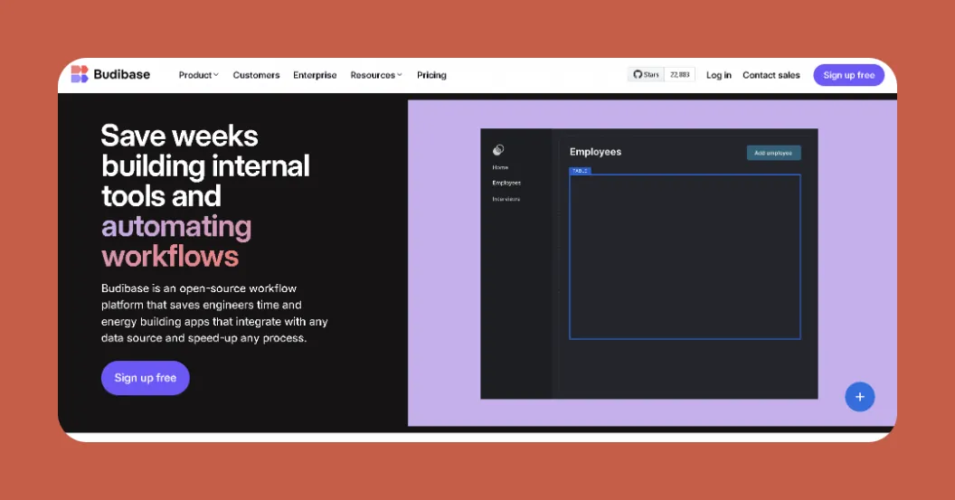 Budibase interface