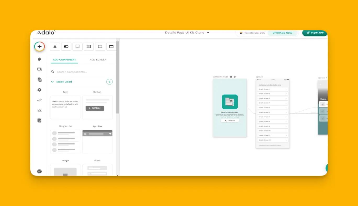 Adalo app builder interface